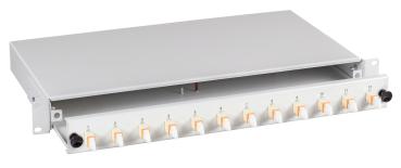 spleissbox E2000-APC 9/125 OS2 ausziehbar 24 Pigtails abgesetzt/24 Kuppl.