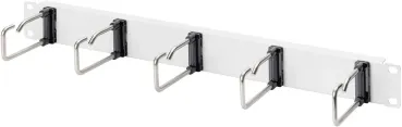 19" Kabelmanager 1HE - frontseitig, 5x Metall Kabelbügel 44 x 55mm