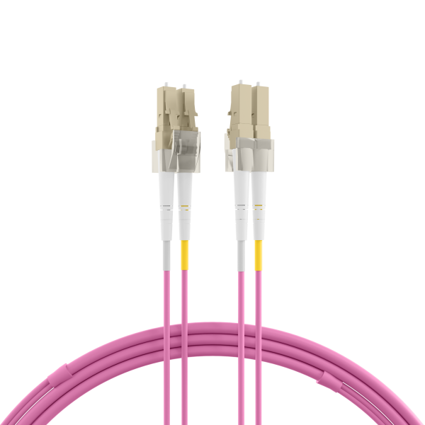 Duplex Jumper LC-LC 50/125µ, OM4, LSZH, erika violett, 2.0mm, 10m