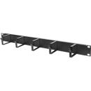 19" Kabelmanager 1HE - frontseitig, Kunststoff Kabelbügel 40 x 50mm